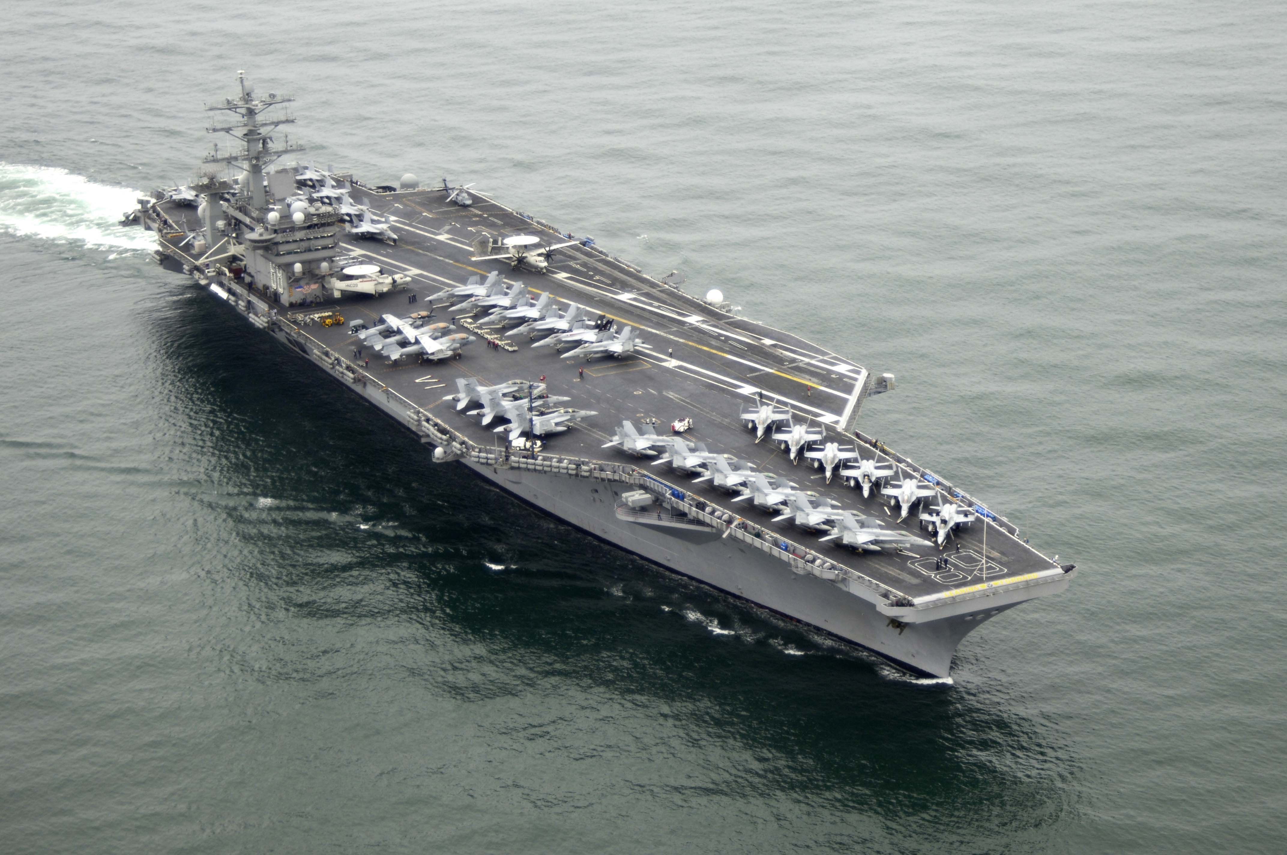 Marine Corps jump-jet operating from an amphibious ship