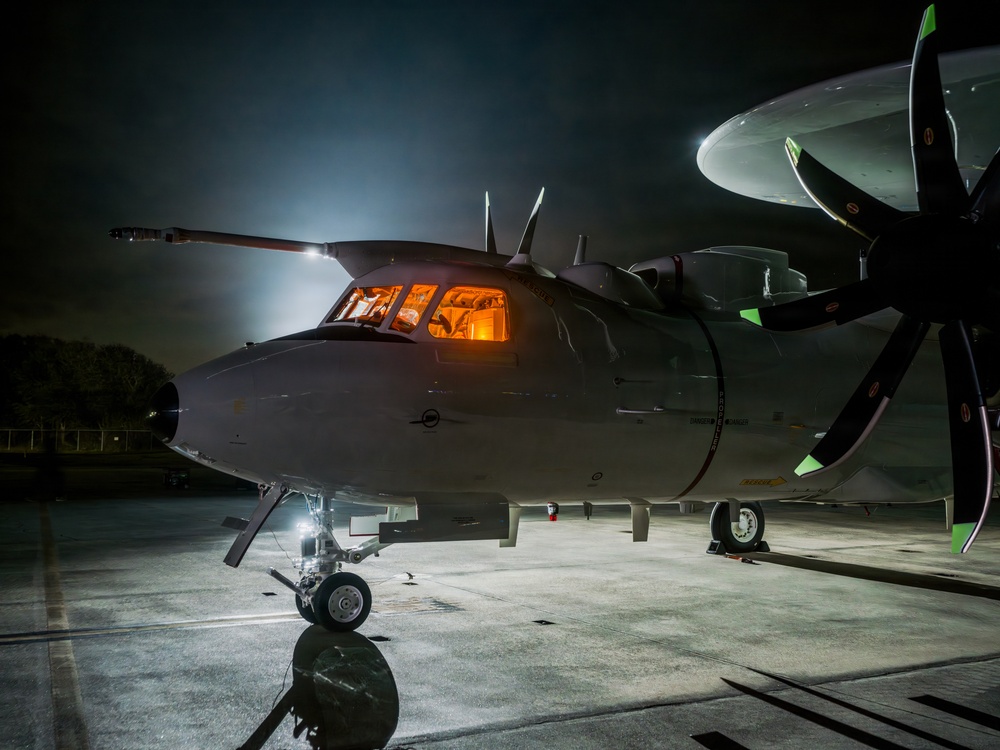 U.S. Navy E-2D Advanced Hawkeye airborne early-warning aircraft