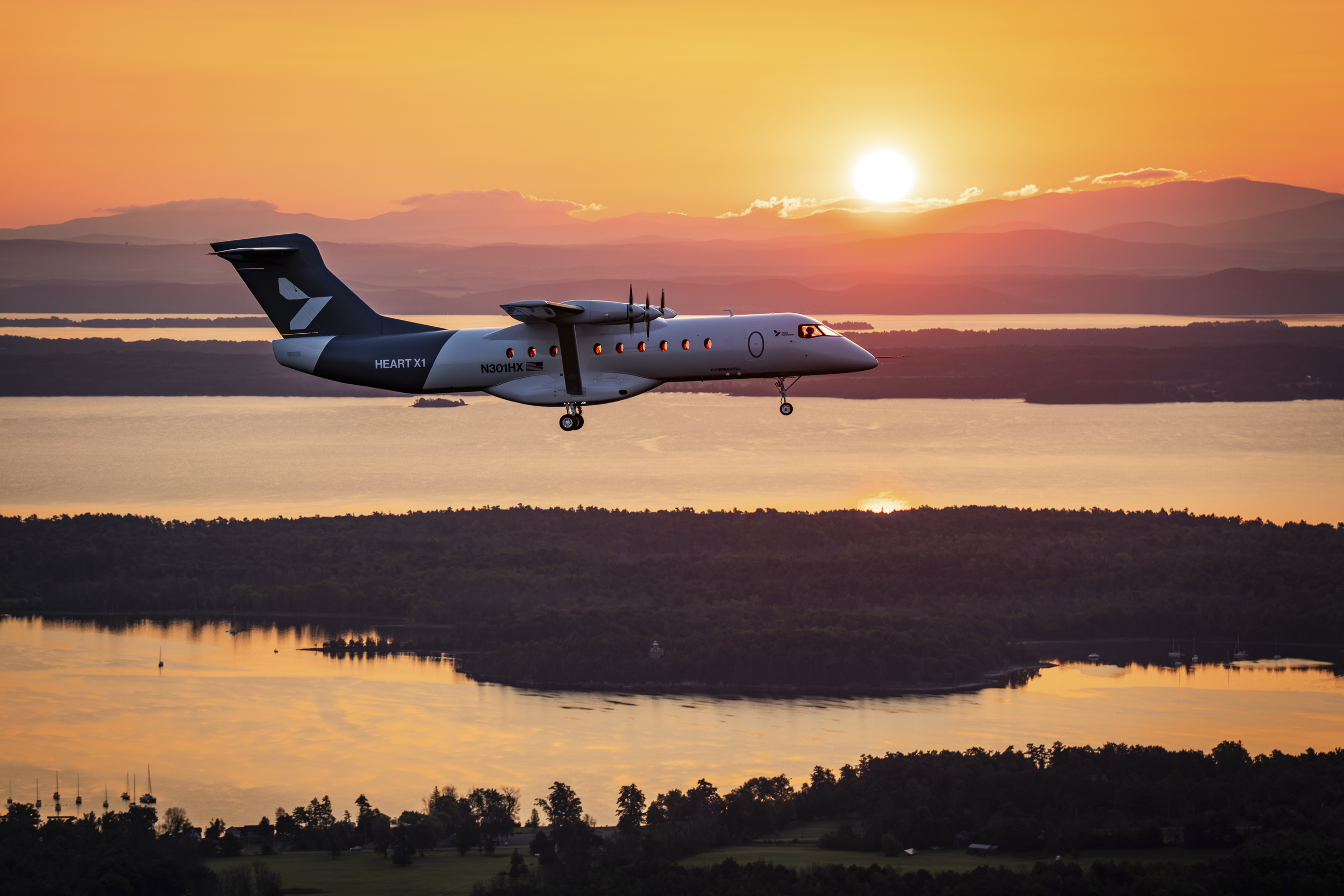 Heart Aerospace X1 battery-electric aircraft during its first flight