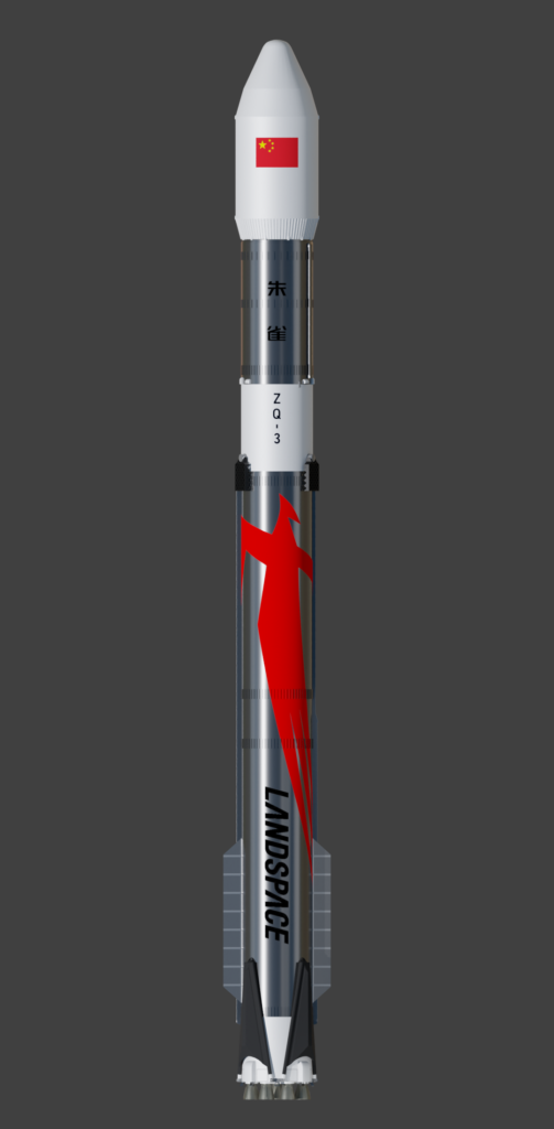 LandSpace Zhuque-3 reusable methane rocket rendering