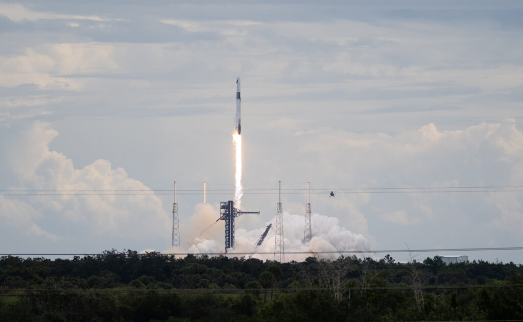 Falcon 9 and Dragon Grace lifting off on Crew-13, October 1, 2026