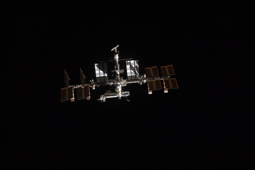 Archival photograph of the International Space Station from Atlantis, July 10, 2011